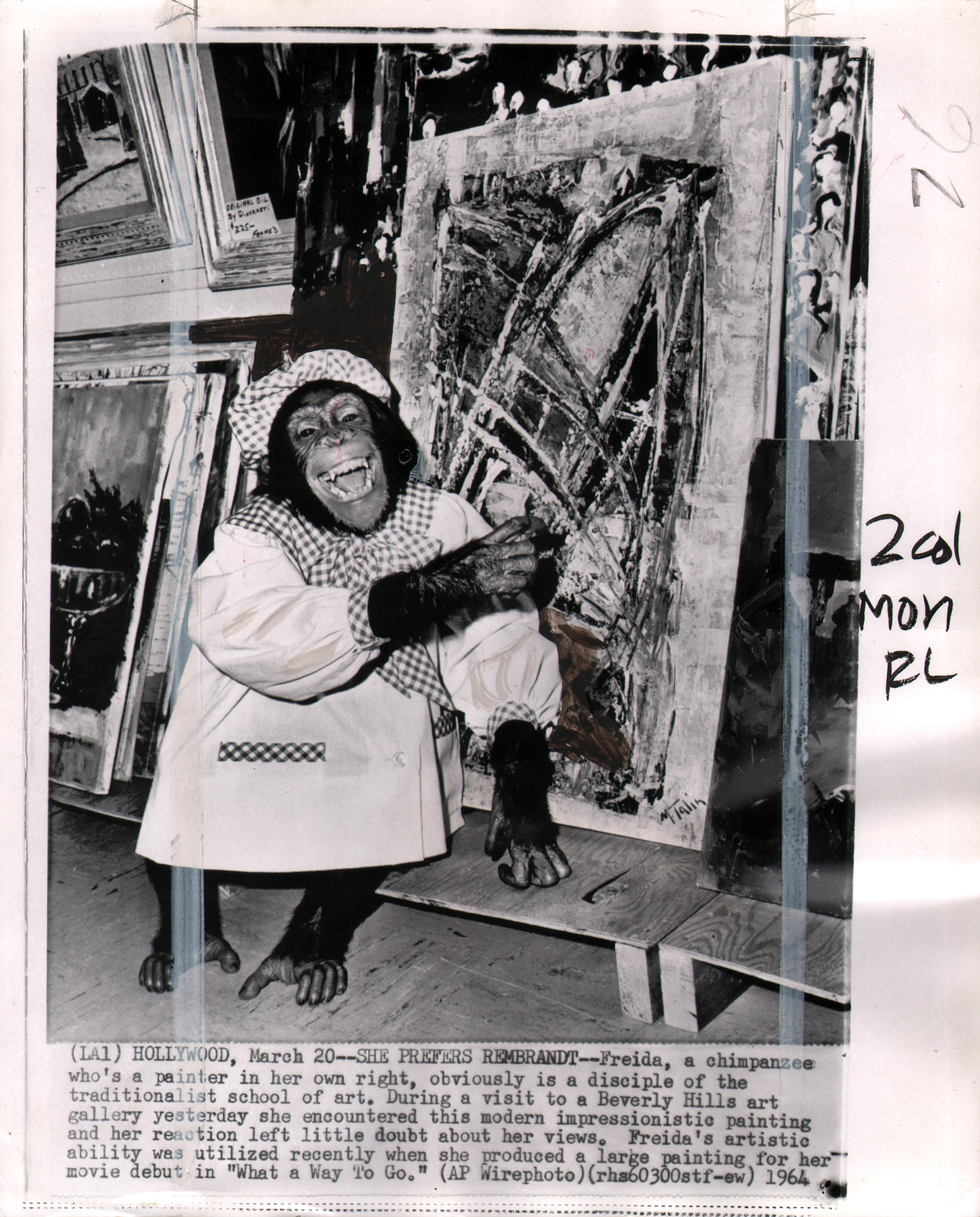 Chimpanzee artists - She Prefers Rembrandt - Freida, 1957