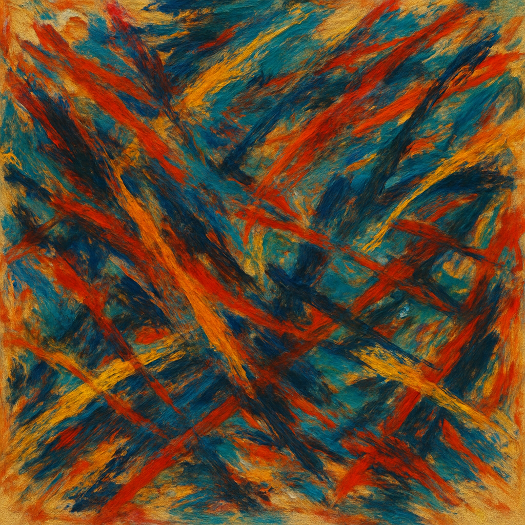 DALL-E - Action Painting in the style of Elaine de Kooning, 2025