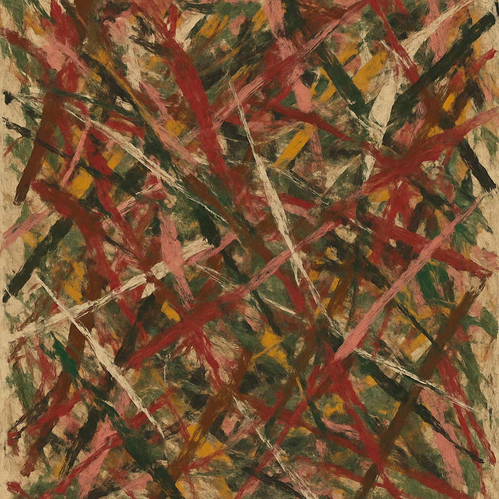 DALL-E - Action Painting in the style of Lee Krasner, 2025