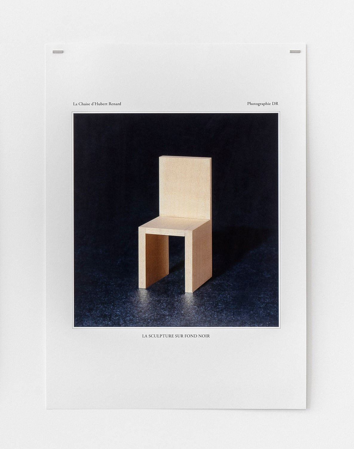 Hubert Renard - La Chaise d'Hubert Renard : la sculpture sur fond noir, 2020