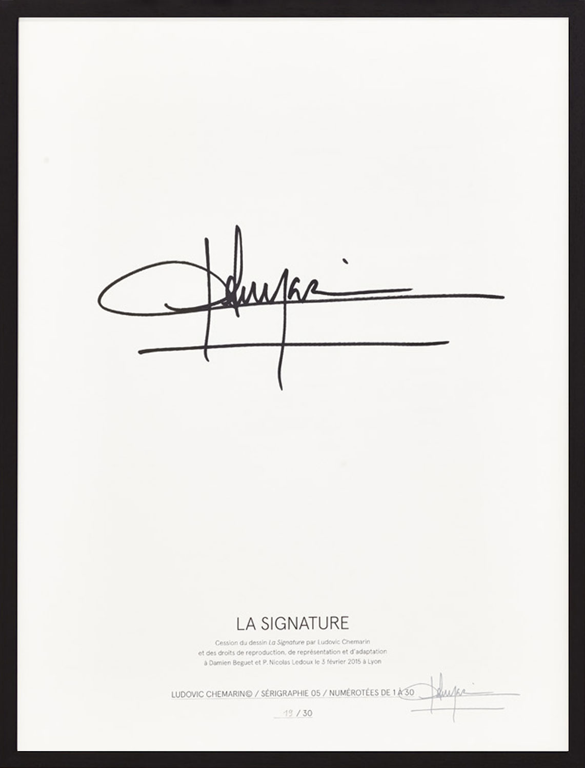 Ludovic Chemarin© - La signature, 2015