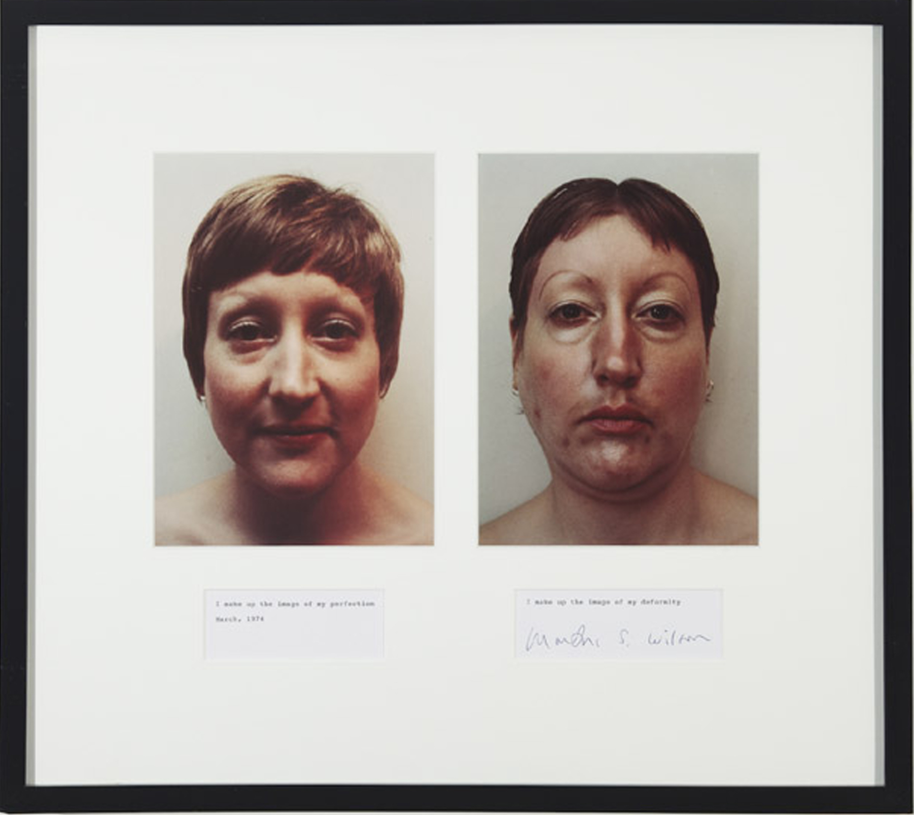 Martha Wilson - I Make Up the Image of My Perfection/I Make Up the Image of My Deformity, 1974
