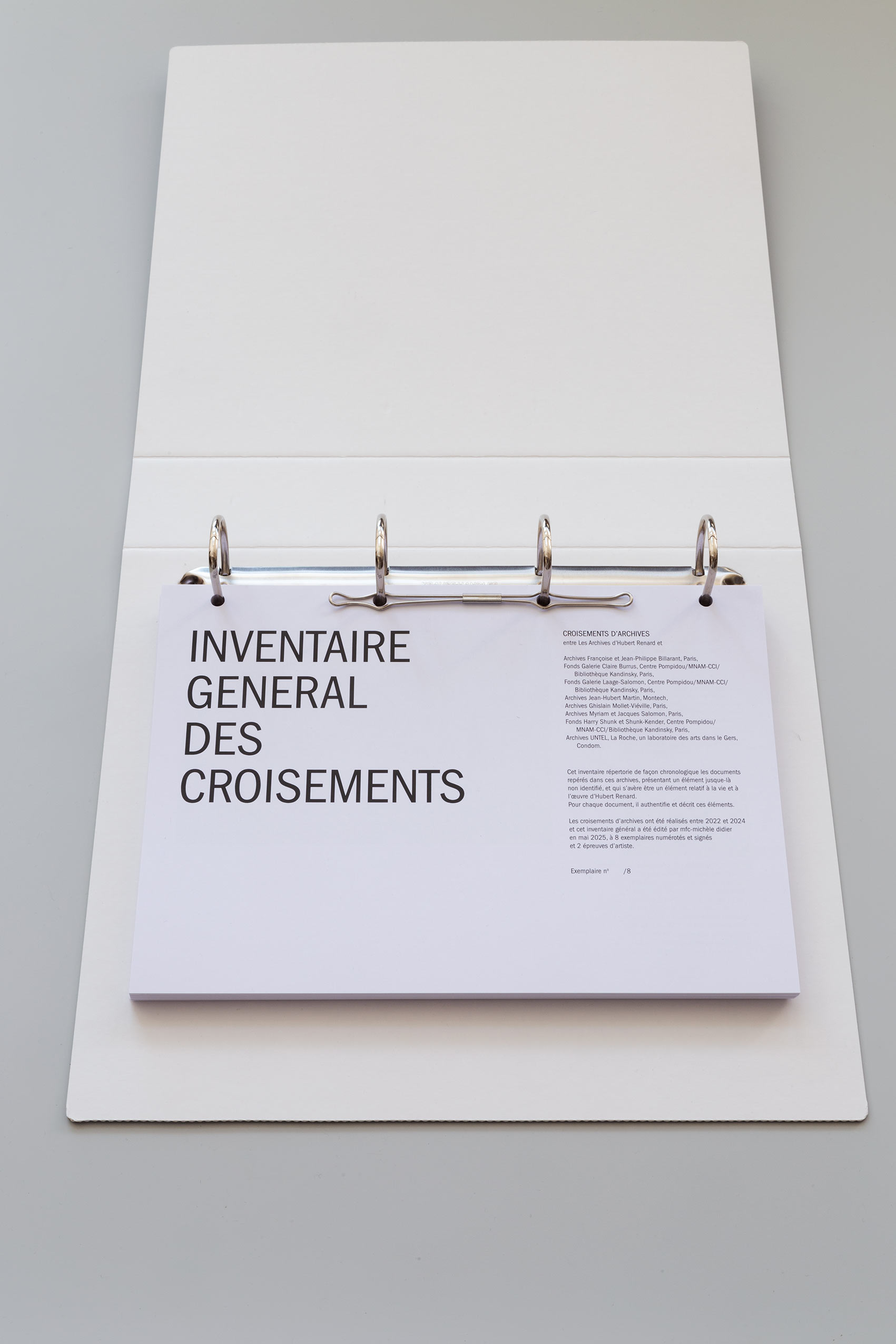 Hubert Renard - Inventaire général des croisements, 2025