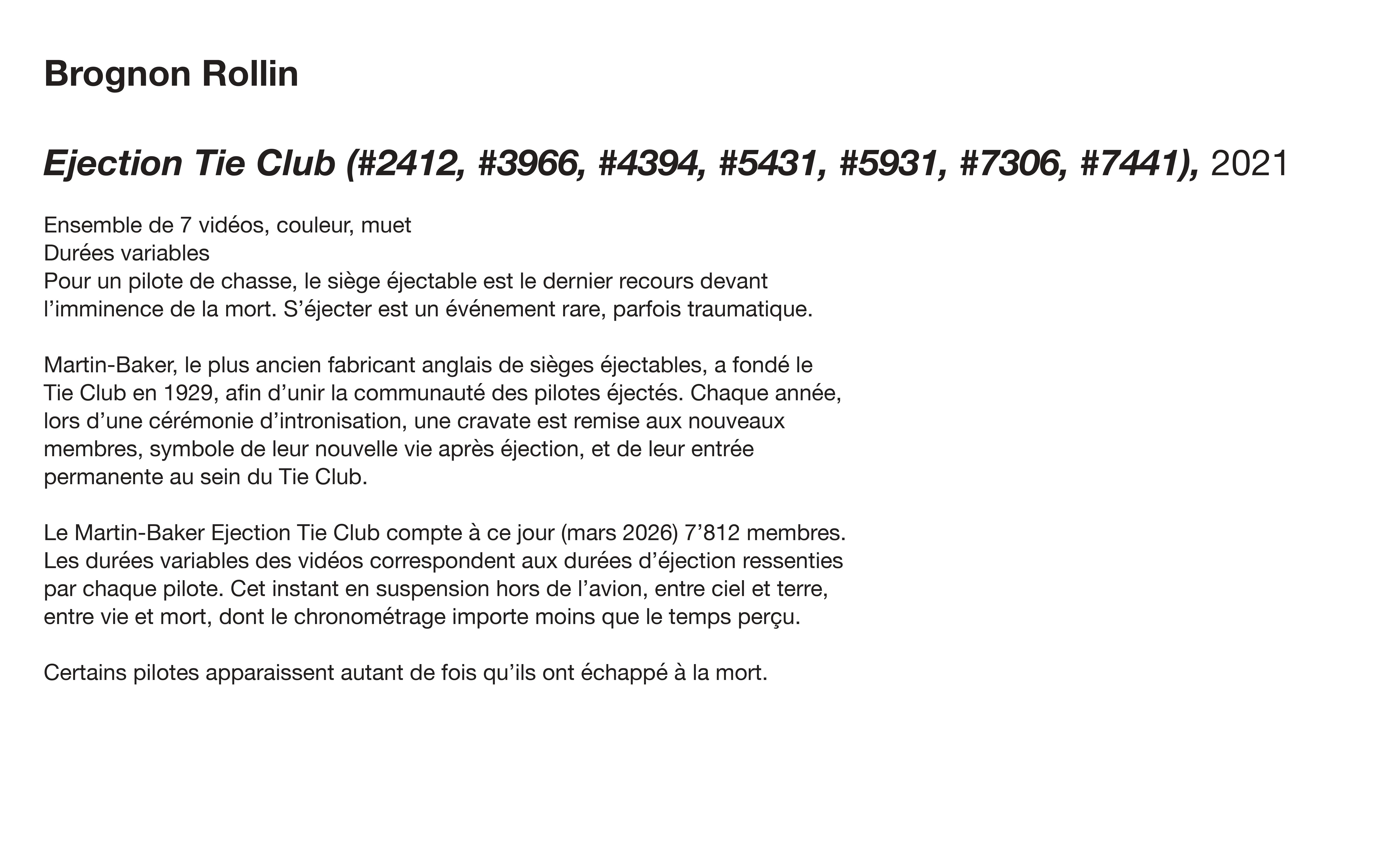 Ejection Tie Club - Brognon Rollin